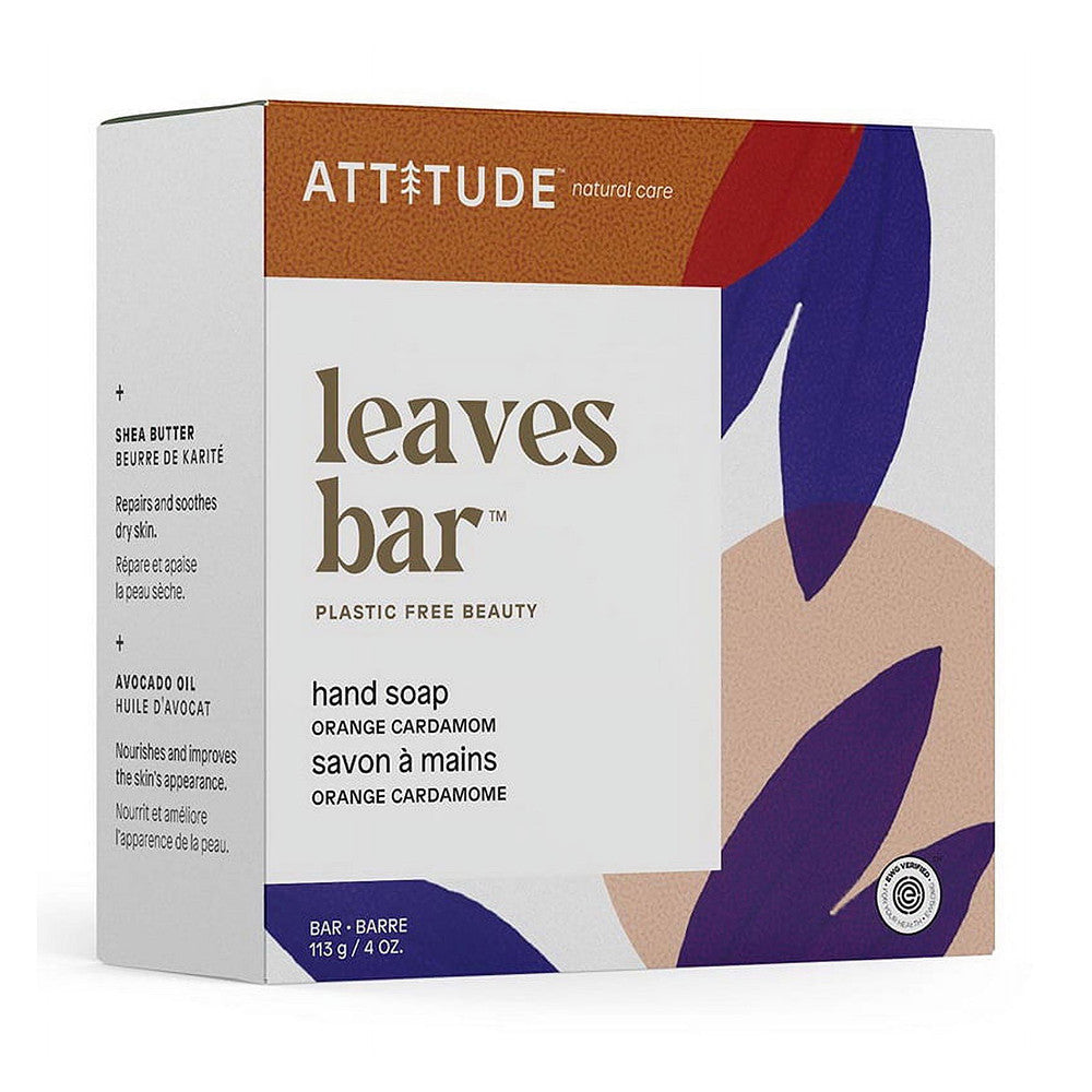 Attitude Hand Wash Soap Bar, Orange Cardamome, 4 Oz